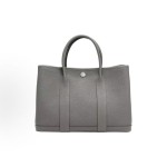 HERMES Garden Party 30 Silver clasp Handbag 30 Women\'s Edition 0L Grismeyer Cumulonimbus Cloud Grey